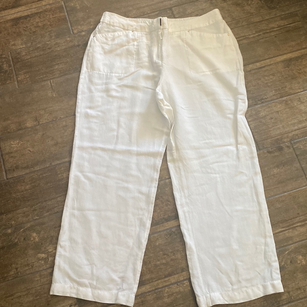 Linen blend pants - White. Size Large.